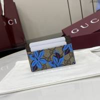 Gucci專櫃古馳2025早秋系列最新款花卉印花男女款卡包卡夾 jh2691型號：841149