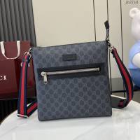 Gucci專櫃古馳最新款單肩斜挎男包 jh2718型號:  474137