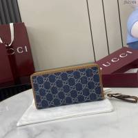 Gucci專櫃古馳最新款拉鏈錢包男女款長夾錢包 jh2769型號：819122