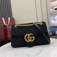 Gucci專櫃古馳最新款Marmont系列絎縫迷你手袋原廠皮鏈條女士挎包 jh2791型號：443496