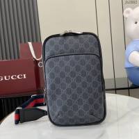 Gucci專櫃古馳最新款小型斜挎包男士胸包 jh2882型號：822073