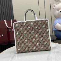 Gucci專櫃古馳2025早春兒童系列最新款動物印花手提托特包 jh2897型號：605614