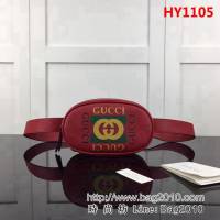 GUCCI古馳頂級原單 新款專櫃品質 實物實拍 476434印花大紅腰包 HY1105
