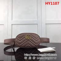 GUCCI古馳原單 新款專櫃品質原單貨實物實拍 476434繡線 奶茶腰包 HY1107
