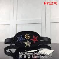 GUCCI古馳頂級原單 新款專櫃品質 實物實拍 476434天鵝絨五角星克色腰包 HY1270