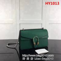 GUCCI古馳原單 新款 專櫃品質原單貨實物實拍 400249 綠色全皮 對正品雙色皮 鏈條單肩斜挎包 HY1013