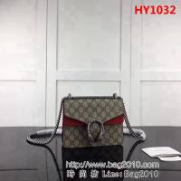 GUCCI古馳原單 新款專櫃品質高仿原單貨實物實拍 421970啡pvc配大紅單肩斜挎包 HY1032