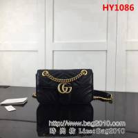 GUCCI古馳原單 新款專櫃品質高仿原單實物實拍446744 克色鏈條單肩斜挎包 HY1086