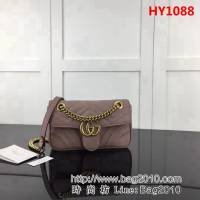 GUCCI古馳原單 新款專櫃品質原單貨實物實拍446744 裸粉鏈條單肩斜挎包 HY1088