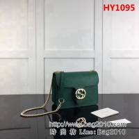 GUCCI古馳原單 新款專櫃品質原單貨實物實拍510304 綠色鏈條單肩斜挎包 HY1095