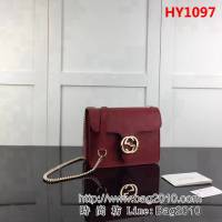 GUCCI古馳原單 新款專櫃品質原單貨實物實拍510304 紅色鏈條單肩斜挎包 HY1097