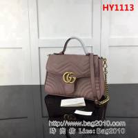 GUCCI古馳原單 新款專櫃品質原單貨實物實拍498110 裸粉手提單肩斜挎包 HY1113