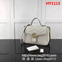 GUCCI古馳原單 新款專櫃品質原單貨實物實拍498110 米白手提單肩斜挎包 HY1115