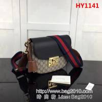 GUCCI古馳原單 新款專櫃品質原單皮質453189 啡克棕單肩斜挎包 HY1141