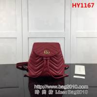 GUCCI古馳原單 新款專櫃品質原單貨實物實拍528129 大紅雙肩背包 HY1167