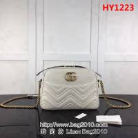 GUCCI古馳原單 新款專櫃品質原單貨實物實拍 443499 .米白鏈條單肩斜挎包 HY1223