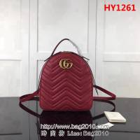 GUCCI古馳頂級原單 新款專櫃品質 實物實拍 476671大紅雙肩背包 HY1261