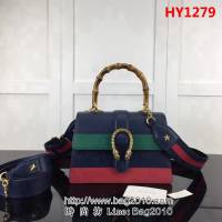 GUCCI古馳原單 新款高仿GUCCI新款專櫃品質原單貨實物實拍448075中號蘭彩手提包 波士頓包 HY1279