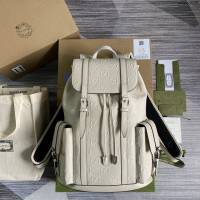Gucci新款包包 古馳2021最新款男士雙肩背包 Gucci白色壓花牛皮後背包 625770  ydg3035