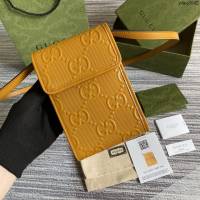 Gucci新款包包 古馳小斜挎包 Gucci迷你手機袋 625571黃皮  ydg3042