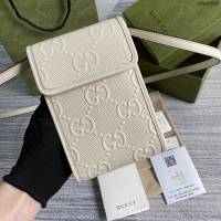 Gucci新款包包 古馳小斜挎包 Gucci迷你手機袋 625571白皮  ydg3043