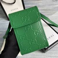 Gucci新款包包 古馳小斜挎包 Gucci迷你手機袋 625571綠皮  ydg3045