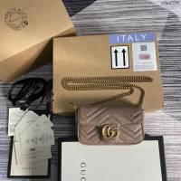 Gucci經典百搭女包 古馳GG Marmont Mini女包 Gucci原廠皮鏈條迷你小挎包 476433  ydg3150