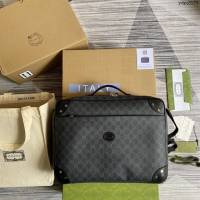 Gucci新款包包 古馳Supreme帆布公事包 Gucci男士手提公事包 658543  ydg3179