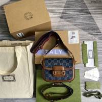 Gucci2021新顏色女包 古馳迷你牛仔小挎包 Gucci爆款馬鞍包 658574  ydg3189