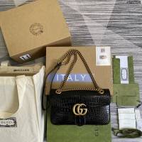 Gucci新款全皮女包 古馳Marmont系列小號鏈條肩背包 Gucci經典款斜挎女包 443497  ydg3208