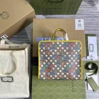 Gucci新款女包 古馳GG系列2021新款兒童托特購包購物袋 Gucci方形復古手提袋肩背包 605614  ydg3223