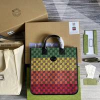 Gucci新款包包 古馳GG Multicolor系列托特包 Gucci經典GG鑽石菱紋圖案購物包 550763  ydg3232