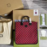 Gucci新款包包 古馳GG Multicolor系列托特包 Gucci經典GG鑽石菱紋圖案購物包 550763  ydg3233