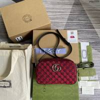 Gucci新款女包 古馳GG Marmont系列單肩斜挎包 Gucci相機包 447632  ydg3258