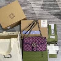 Gucci新款全皮女包 古馳Marmont系列小號鏈條肩背包 Gucci經典款斜挎女包 443497  ydg3266