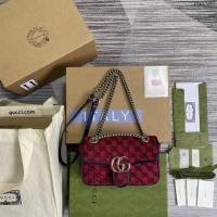 Gucci新款包包 古馳鏈條單肩斜挎包 Gucci全皮GG Marmont系列經典女包 446744  ydg3267