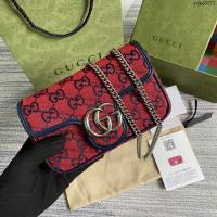 Gucci經典百搭女包 古馳GG Marmont Mini女包 Gucci全皮鏈條迷你小挎包 476433  ydg3273