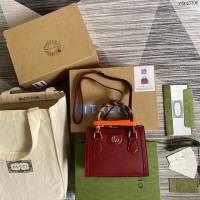 Gucci新款女包 古馳全皮手提肩背竹節包 Gucci迷你托特包 655661  ydg3306