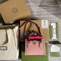 Gucci新款女包 古馳全皮手提肩背竹節包 Gucci迷你托特包 655661  ydg3313