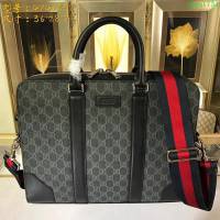 GUCCI 古馳男包 新款 474135 GG Supreme高級人造帆布 Gucci男手提包 Gucci公事包 克色