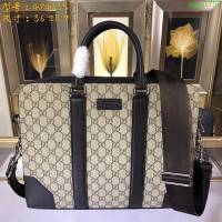 GUCCI 古馳男包 新款 474135 GG Supreme高級人造帆布 Gucci男手提包 Gucci公事包 灰白色