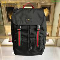 GUCCI 古馳男包 新款 450982 高科技帆布 古馳雙肩背包 黑色 GUCCI男背包