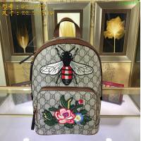 GUCCI 古馳女包 新款 427042 pvc刺繡 古奇奢侈品女包 花鳥印花圖案 雙肩包 女款背包