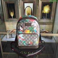 GUCCI 古馳女包 新款 427042 pvc刺繡 古奇奢侈品女包 花鳥印花圖案 雙肩包 女款背包