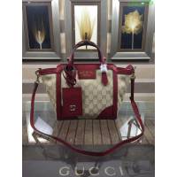 GUCCI 古馳女包 新款 368827 女士紅色pvc配皮 提挎兩用包 Gucci手提包