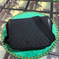 GUCCI 古馳男包 新款 449175 黑布 男女通用款 黑色帆布 Gucci單肩斜挎包