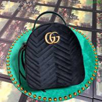 GUCCI古馳女包 新款 專櫃品質 524568 進口牛皮 原廠五金 黑絨 雙肩包  ydgq3159