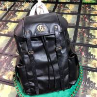 GUCCI古馳雙肩包 新款 專櫃品質 526908 進口牛皮 男款雙肩包 古奇背包 黑色  ydgq3376