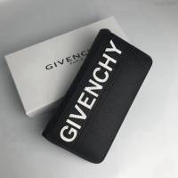 GlVENCHY紀梵希 黑色錢包 正面飾有浮雕品牌標記 環繞式拉鏈 銀色五金  tsg1006