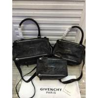GlVENCHY紀梵希 潘多拉 黑色綿羊皮 銀色五金 100%純棉布 黑色 可手提 肩背  tsg1074